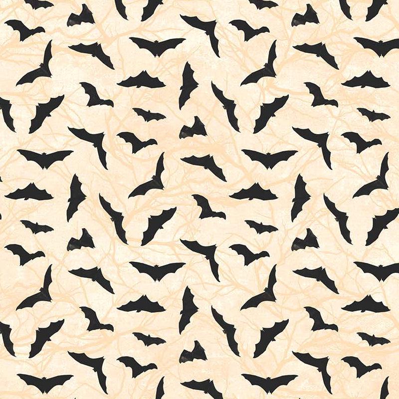 Hallow's Eve Cream Bats Fabric