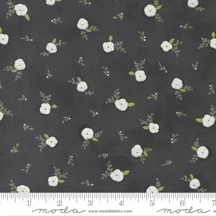 Happiness Blooms Slate Tossed Blooms Fabric – End of Bolt – 20″ × 44/45″-Moda Fabrics-My Favorite Quilt Store