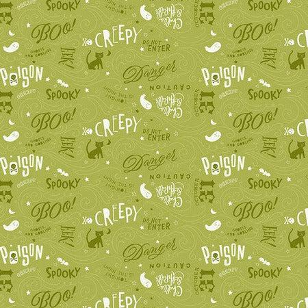 Haunted Green Chills & Thrills Fabric