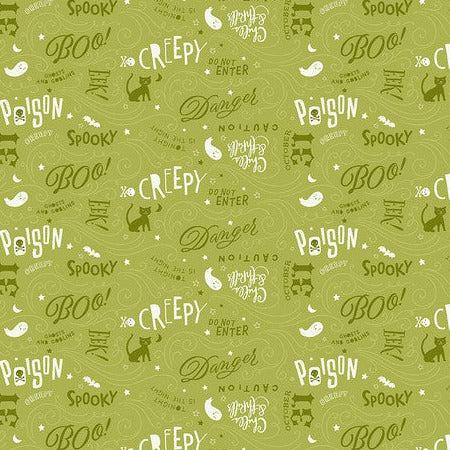 Haunted Green Chills & Thrills Fabric-Free Spirit Fabrics-My Favorite Quilt Store