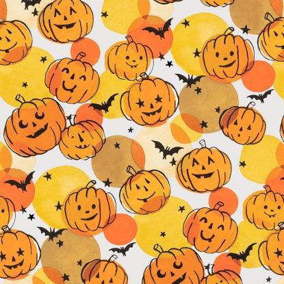 Haunted House Orange Pumpkin Polka Dot Fabric-Alexander Henry Fabrics-My Favorite Quilt Store