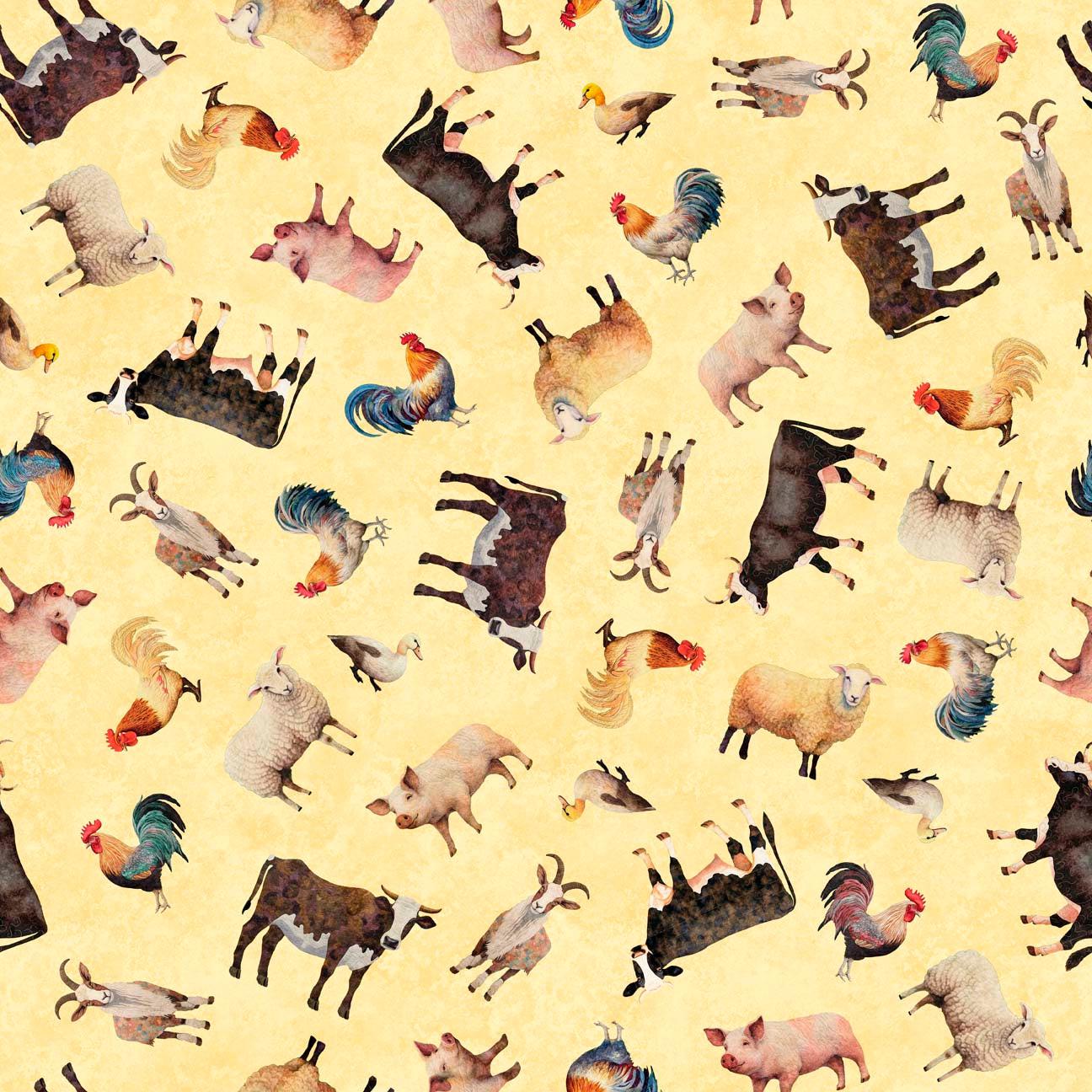 Heartland Animal Toss Corn Fabric