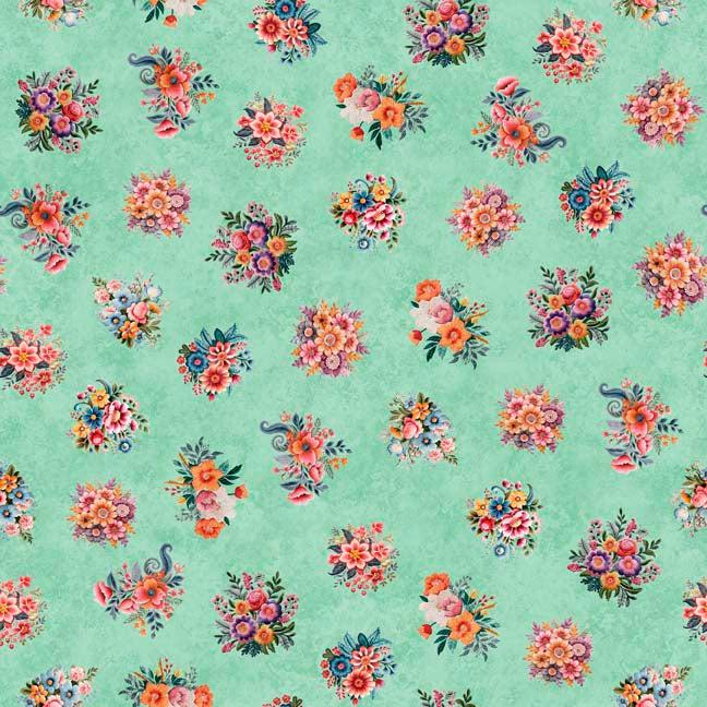 Heartland Floral Toss Sage Fabric