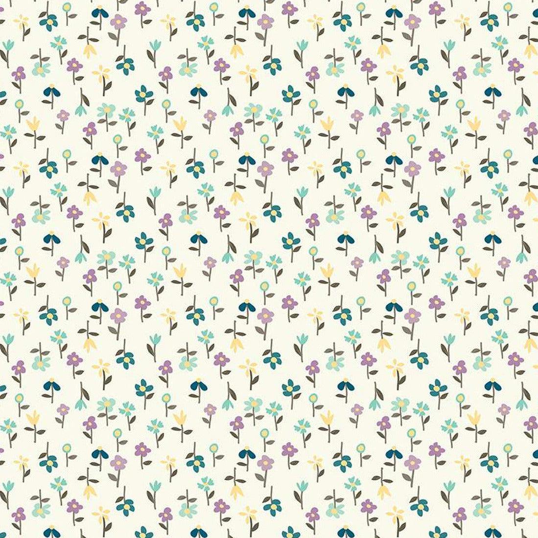 Hello Spring Cream Small Floral Fabric – End of Bolt – 26″ × 44/45″