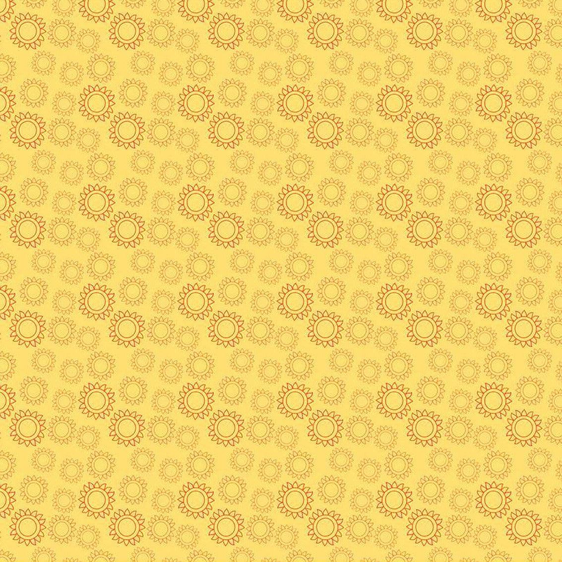 Here Comes The Sun Yellow Sun Fabric-Riley Blake Fabrics-My Favorite Quilt Store