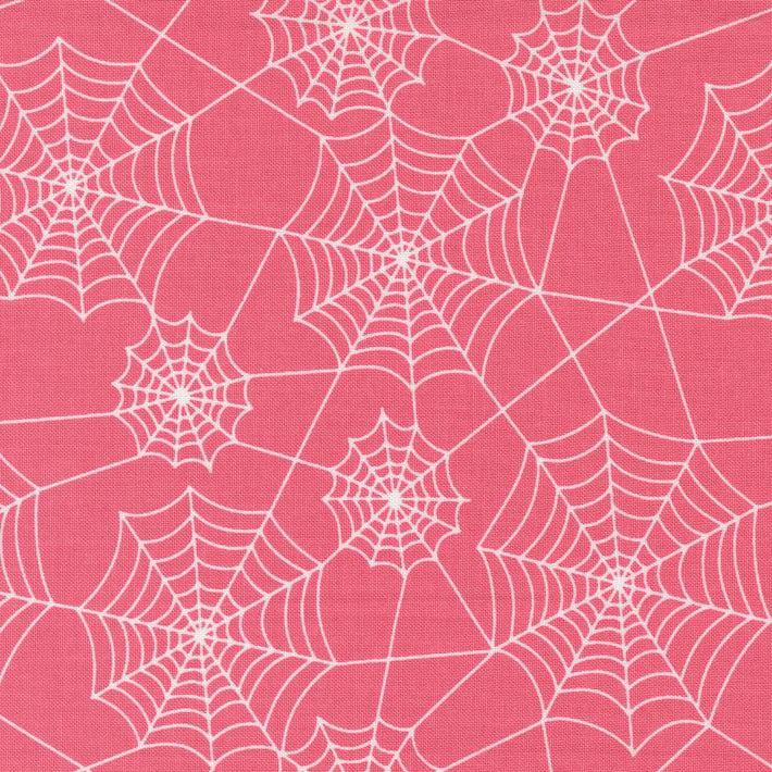 Hey Boo Love Potion Pink Novelty Spider Webs Fabric