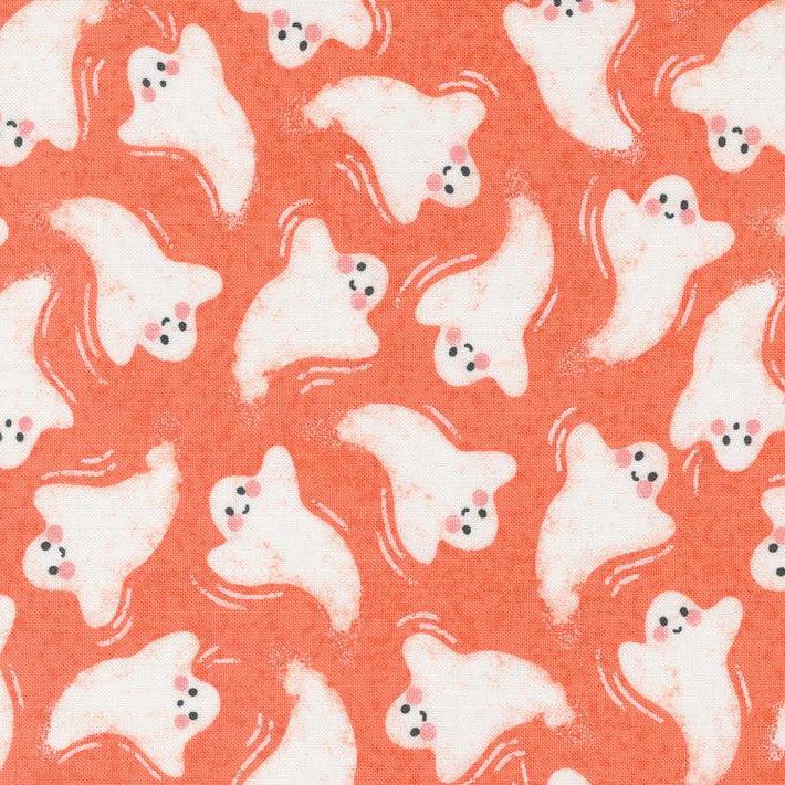 Hey Boo Soft Pumpkin Friendly Ghost Fabric-Moda Fabrics-My Favorite Quilt Store