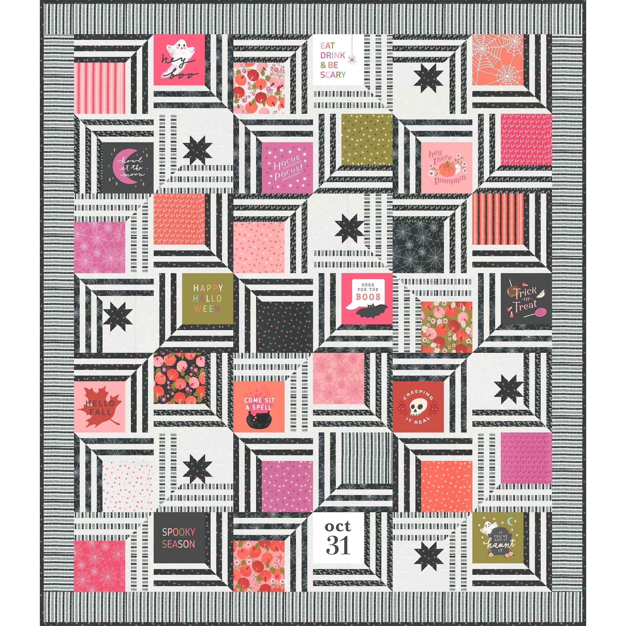 Hey Boo The Web Quilt Kit-Moda Fabrics-My Favorite Quilt Store