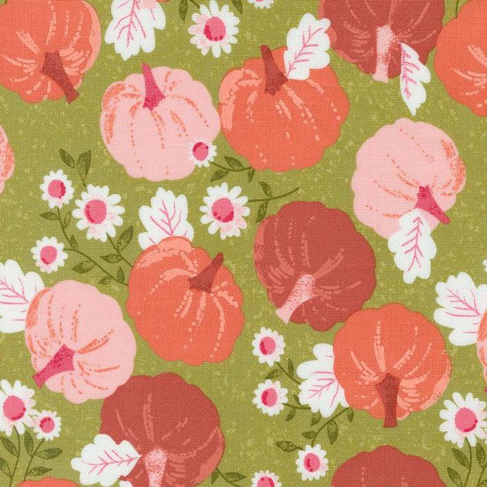 Hey Boo Witchy Green Fall Pumpkin Patch Fabric