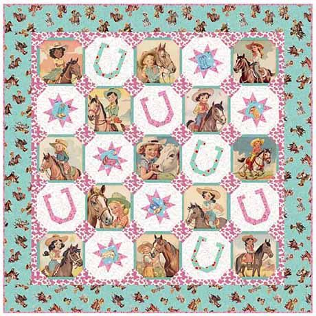Hey Cowgirl Jade Cowgirl Pop Ups PT2 Quilt Kit-QT Fabrics-My Favorite Quilt Store