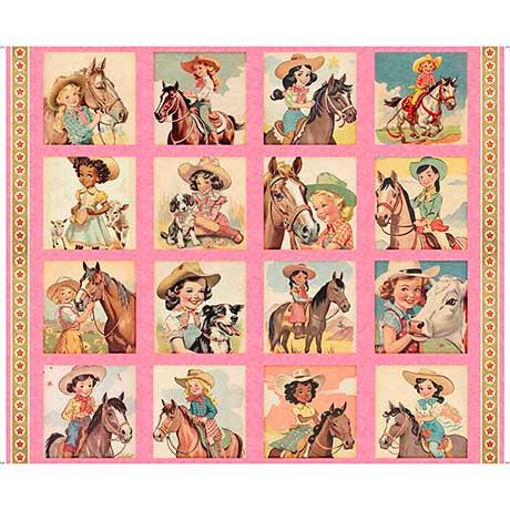 Hey Cowgirl Pink Cowgirl Picture Patch 36" Panel