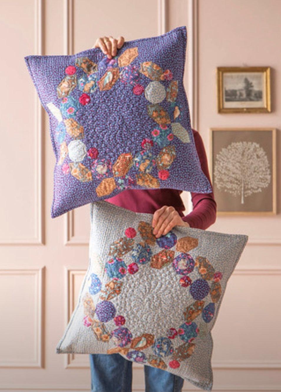 Hibernation Berry Wreath Pillow Eggplant + Blue Pattern-Digital Download-Tilda Fabrics-My Favorite Quilt Store