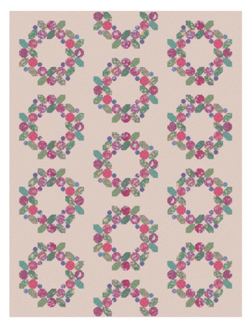 Hibernation Berry Wreath Red/Sage Quilt Pattern-Digital Download-Tilda Fabrics-My Favorite Quilt Store