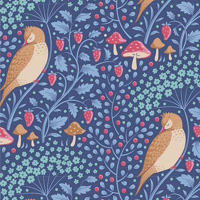Hibernation Denim Sleepybird Fabric-Tilda Fabrics-My Favorite Quilt Store