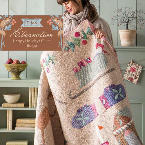 Hibernation Happy Holidays Beige Quilt Pattern-Digital Download-Tilda Fabrics-My Favorite Quilt Store