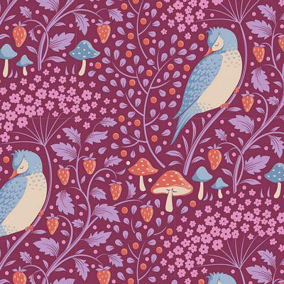 Hibernation Mulberry Sleepybird Fabric-Tilda Fabrics-My Favorite Quilt Store