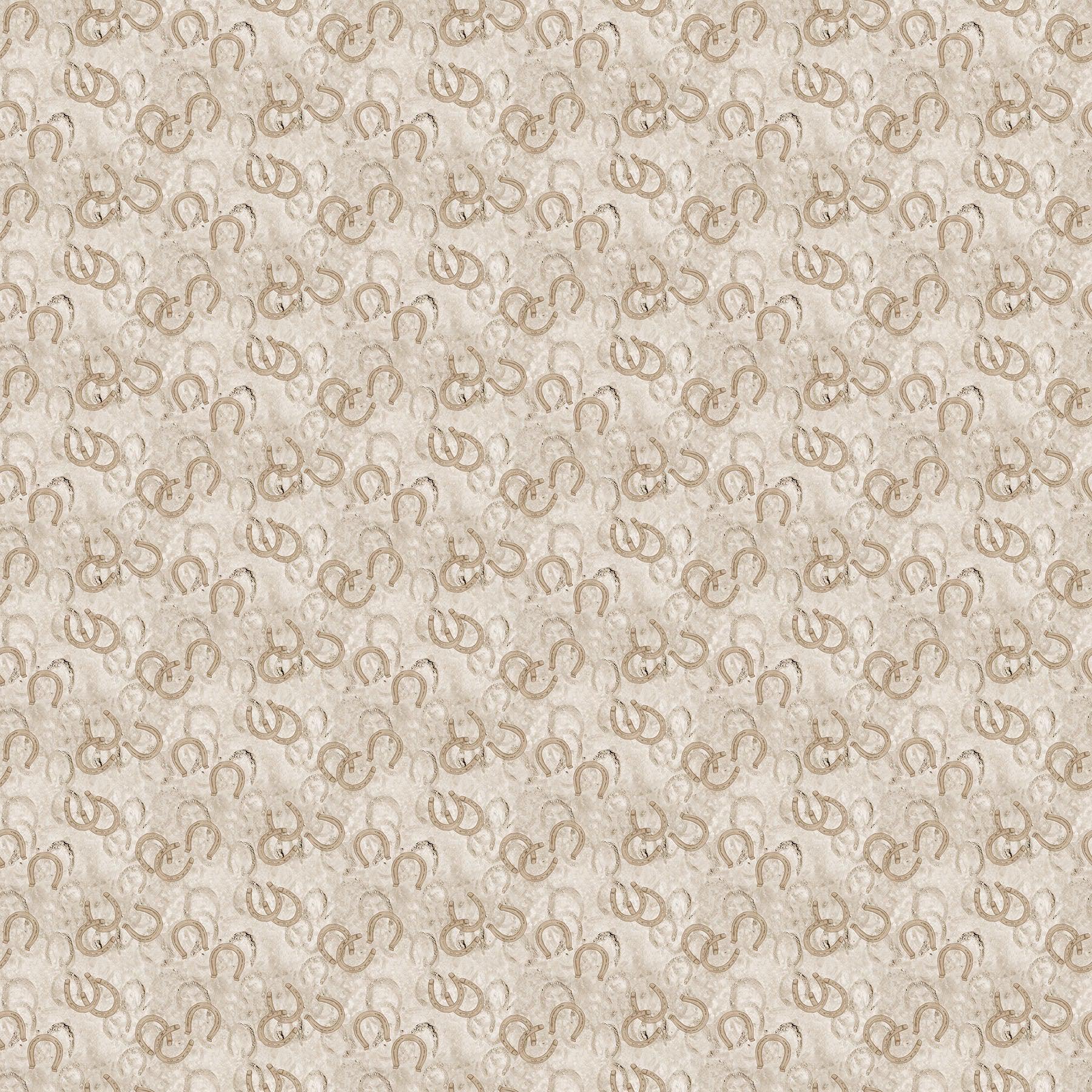 Hidden Valley Naturescapes Cream Horse Shoes Digital Print Fabric