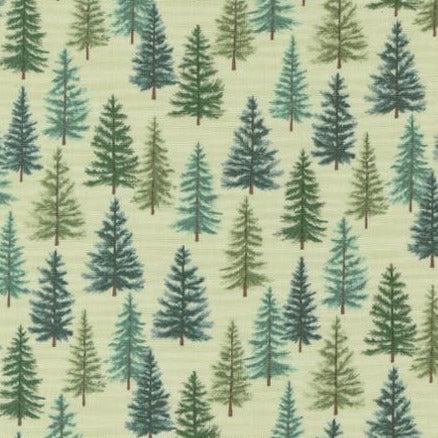 Holidays At Home Light Sage Evergreen Forest Landscape Fabric-Moda Fabrics-My Favorite Quilt Store