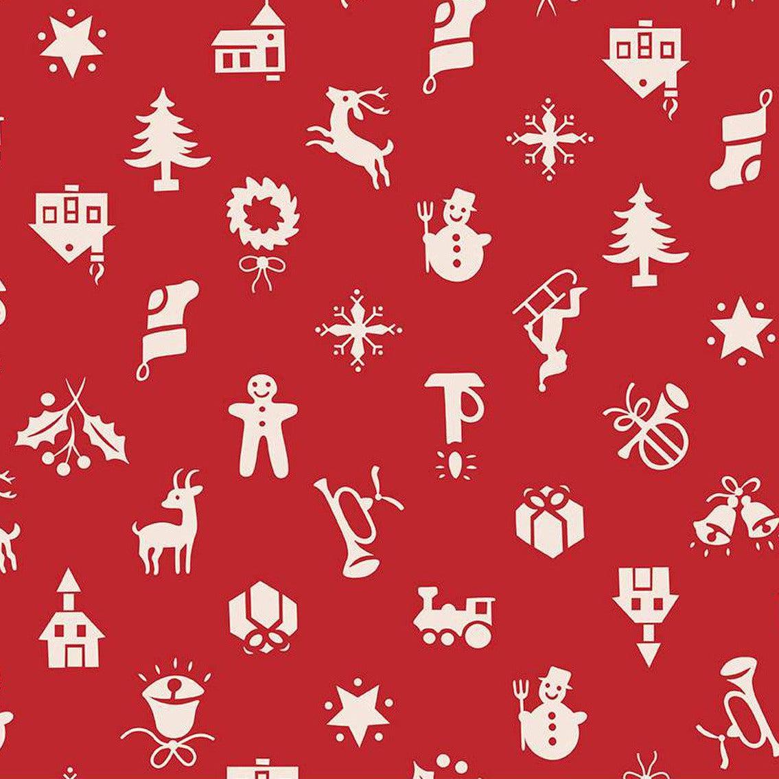 Home Town Holiday School House Christmas Wide Back Fabric 108"-Riley Blake Fabrics-My Favorite Quilt Store