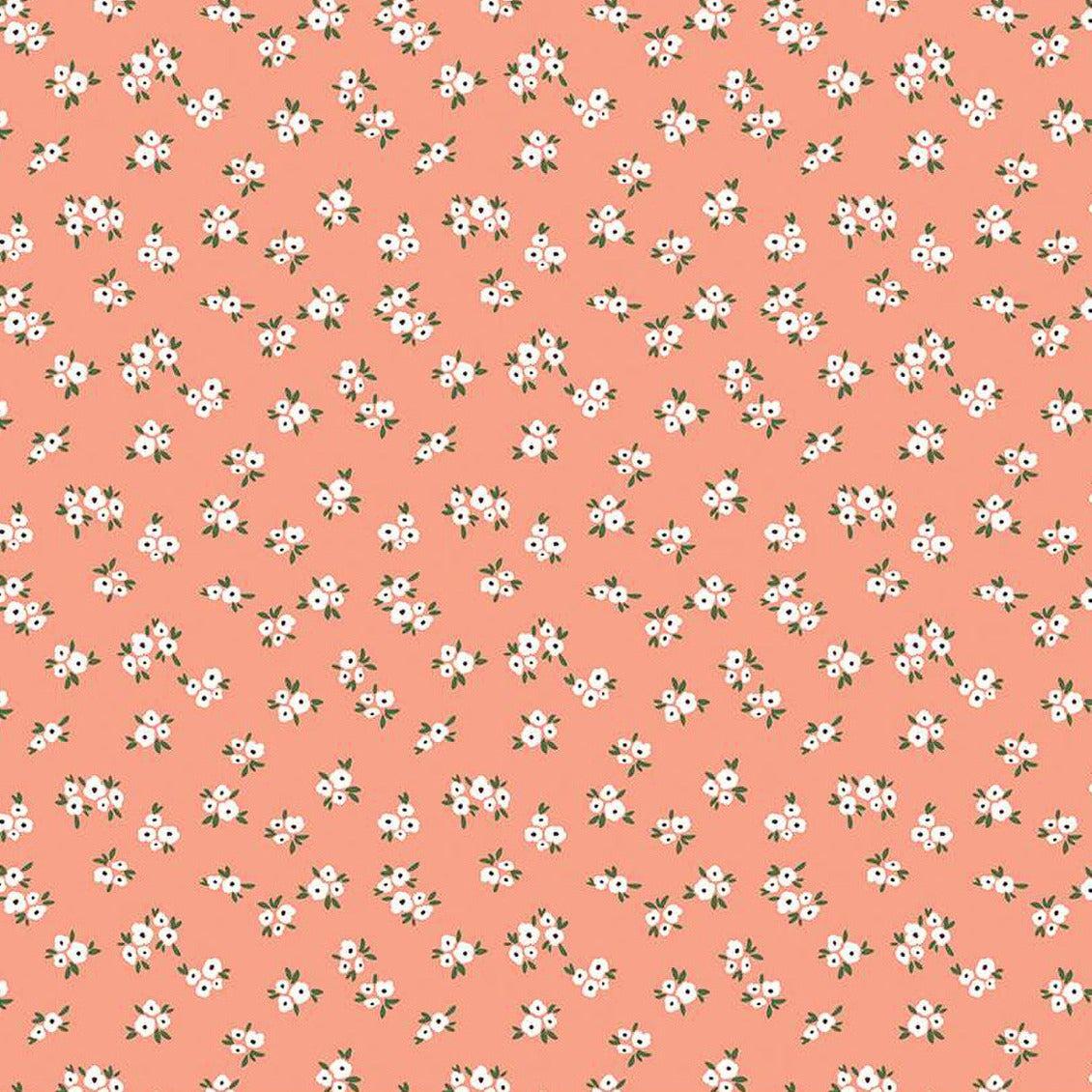 Homemade Coral Blossoms Fabric