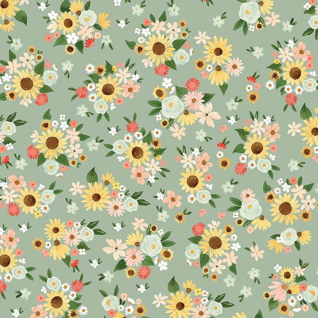 Molang Flowers Green - Riley Blake Cotton Fabric – Prism Fabrics & Crafts