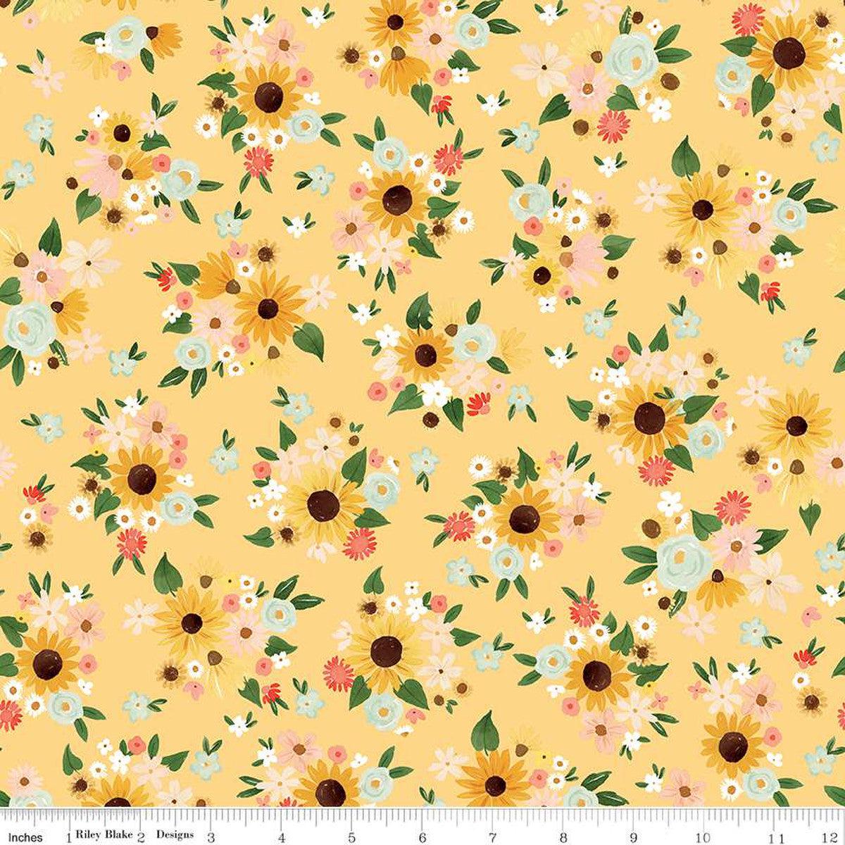 Homemade Main Sunshine Floral Fabric-Riley Blake Fabrics-My Favorite Quilt Store