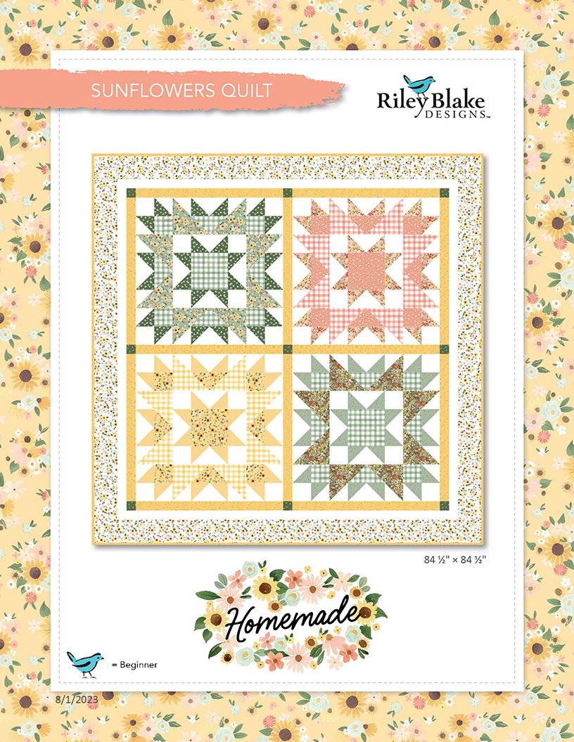 Homemade Sunflowers Quilt - Free Pattern Download-Riley Blake Fabrics-My Favorite Quilt Store