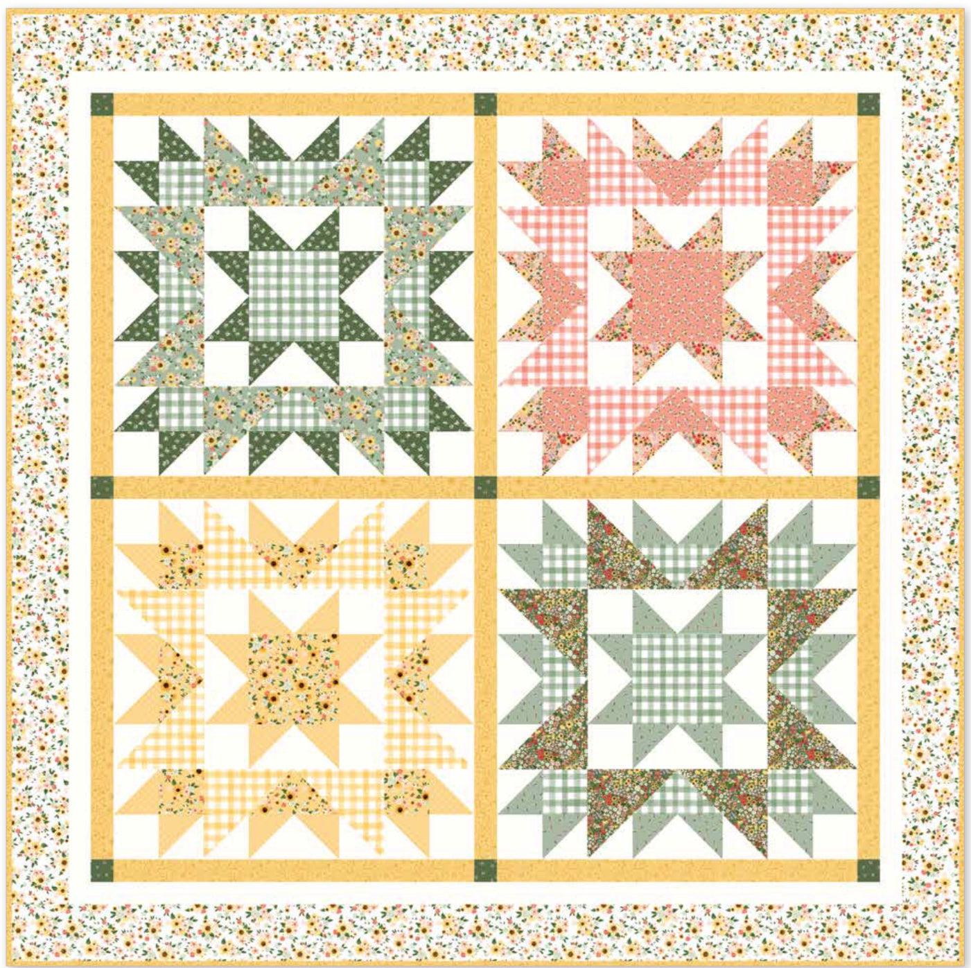 Homemade Sunflowers Quilt Kit by Echo Park Paper Co. - Riley Blake Fabrics