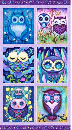 Hootie Patootie Block Owl Panel 24"x 44/45"-P & B Textiles-My Favorite Quilt Store