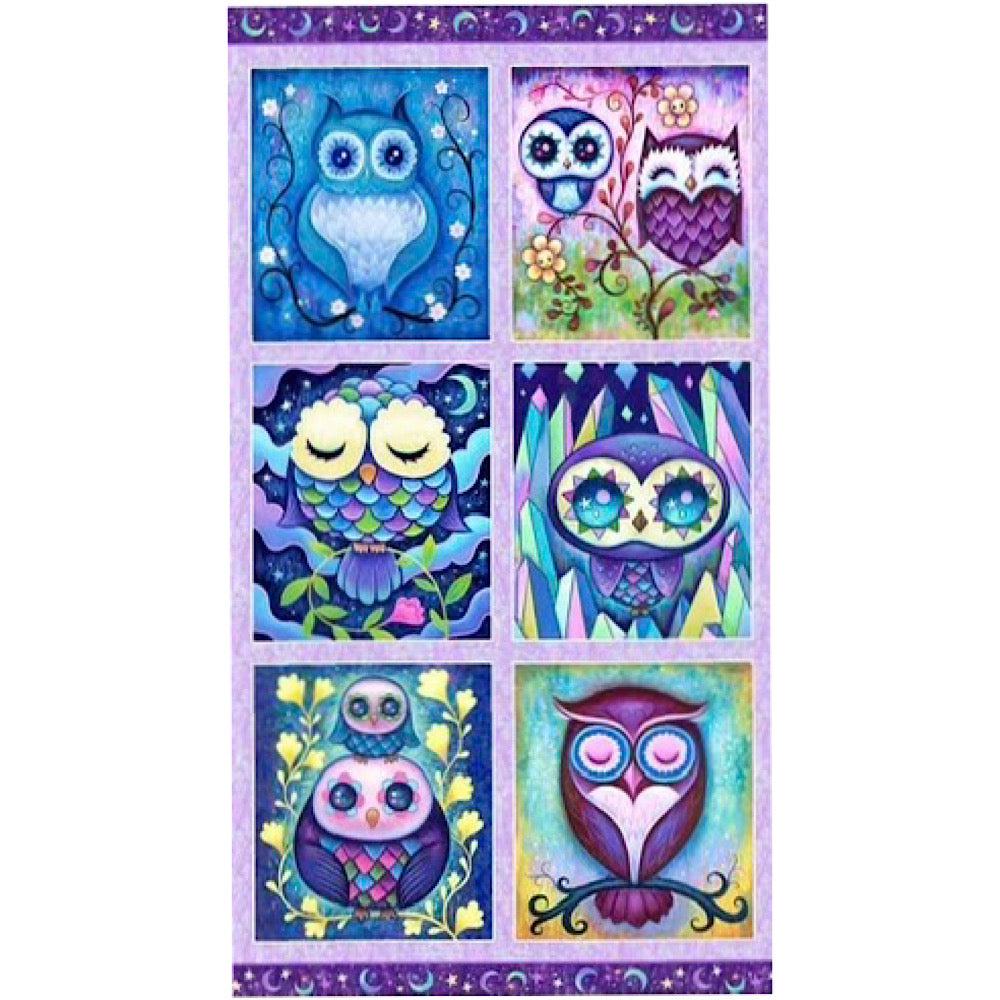 Hootie Patootie Block Owl Panel 24"x 44/45"-P & B Textiles-My Favorite Quilt Store