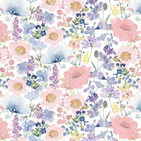 House of Blooms White Enchanted Life Fabric