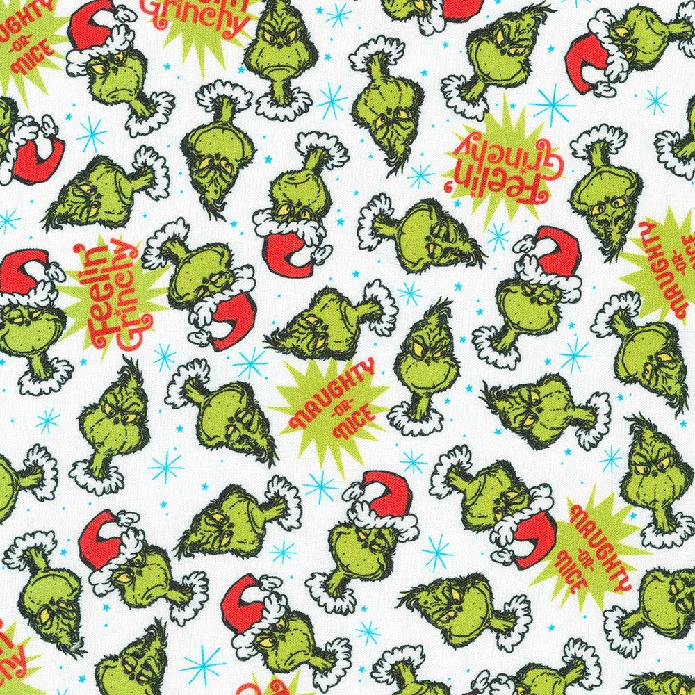 How The Grinch Stole Christmas Candy Cane Feelin Grinchy Dr. Seuss Fabric-Robert Kaufman-My Favorite Quilt Store