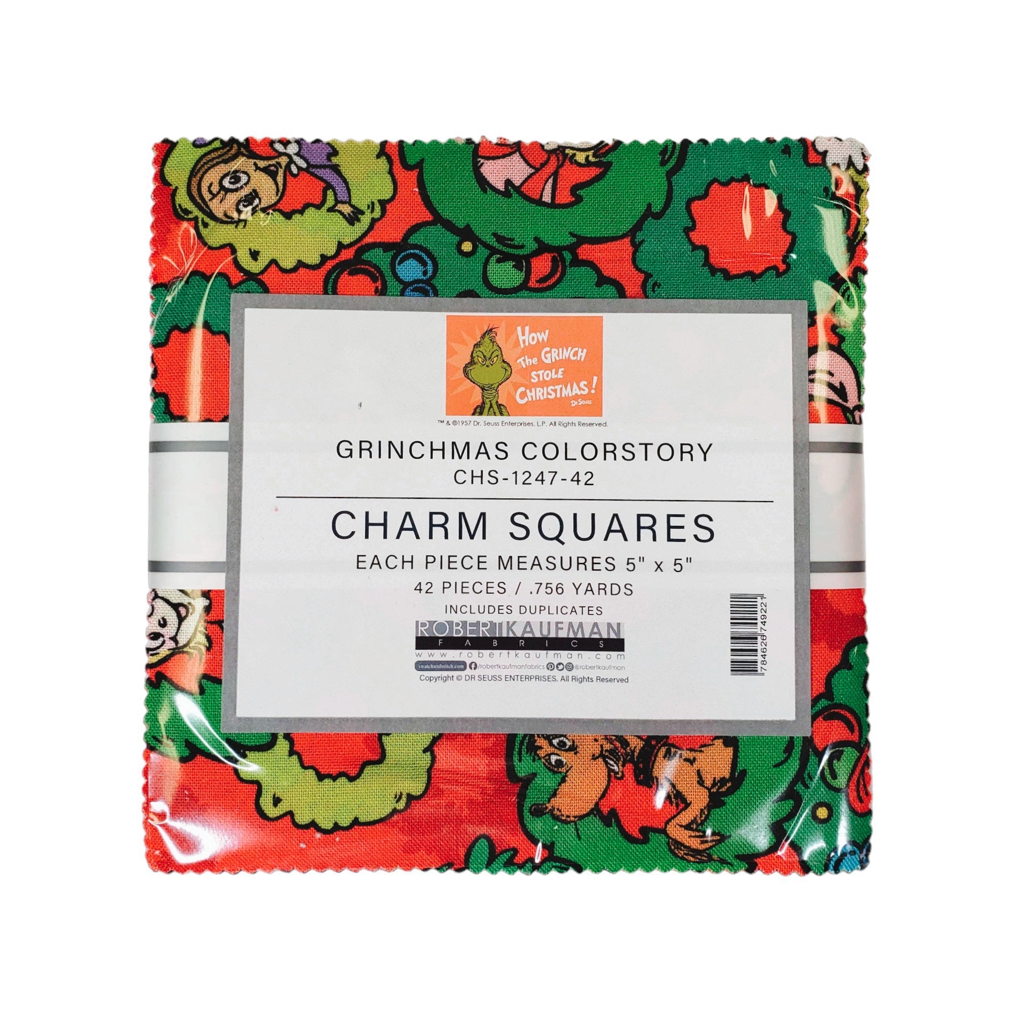 How The Grinch Stole Christmas Grinchmas Charm Squares-Robert Kaufman-My Favorite Quilt Store