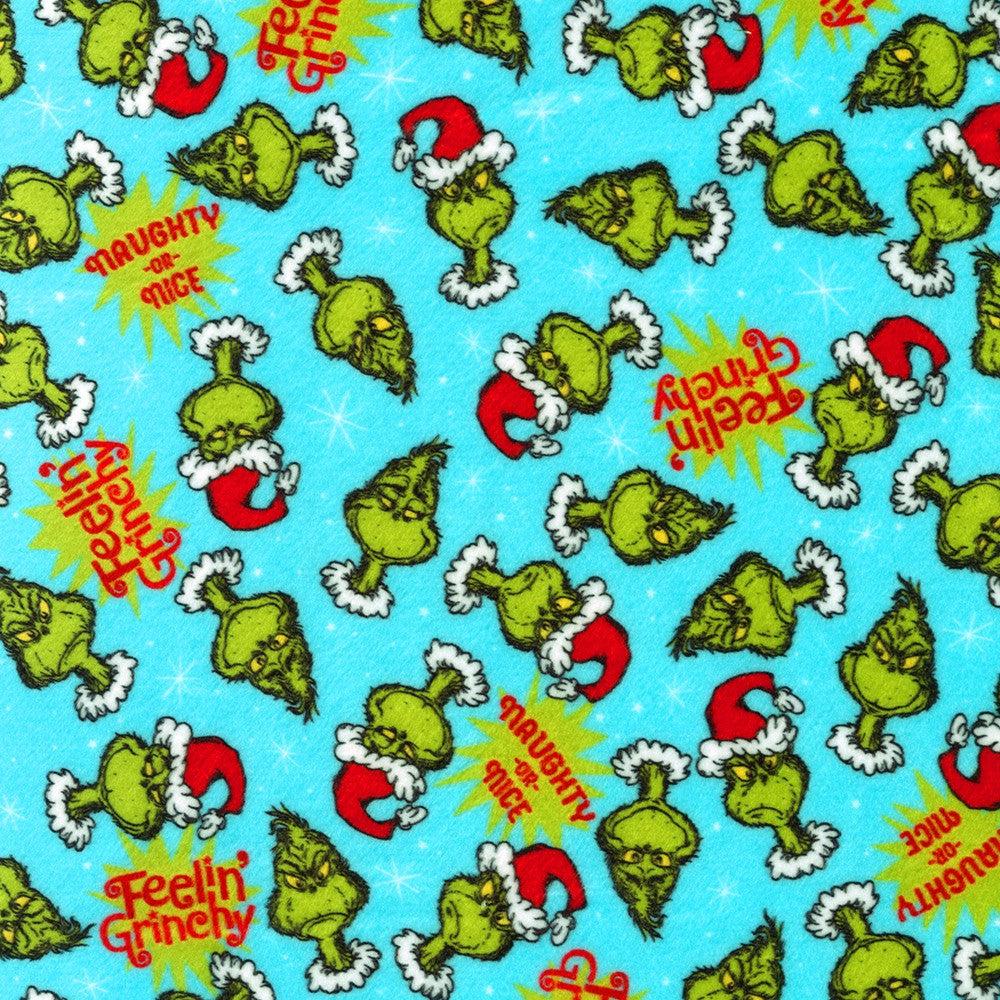How The Grinch Stole Christmas Sky Tossed Grinch Minky 58" Wide Fabric-Robert Kaufman-My Favorite Quilt Store
