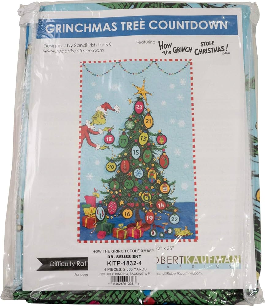 How the Grinch Stole Christmas Advent Calendar Quilt Kit-Robert Kaufman-My Favorite Quilt Store