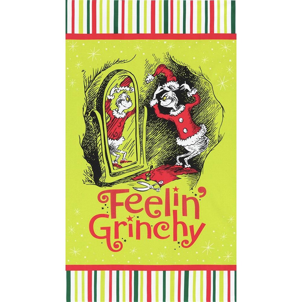 How the Grinch Stole Christmas Holiday Feelin Grinchy Panel 24"x 44/45"-Robert Kaufman-My Favorite Quilt Store