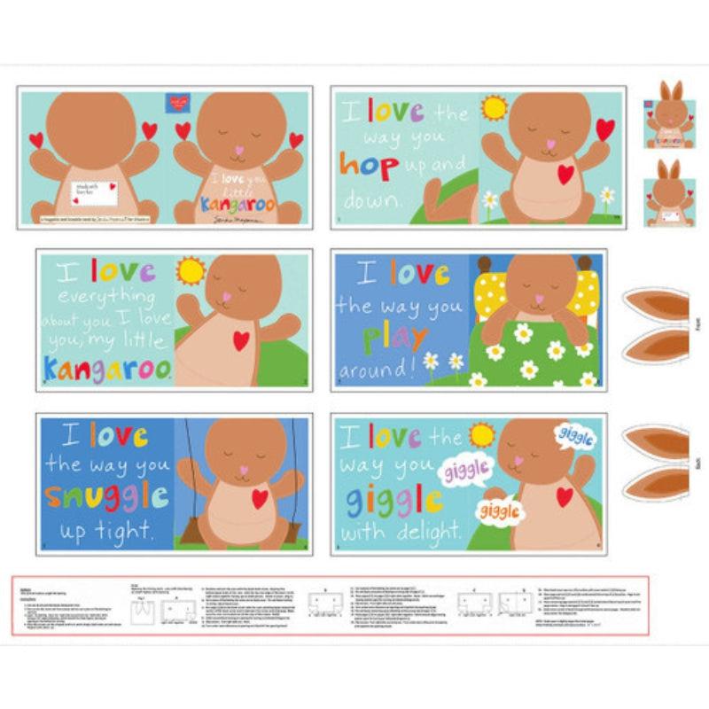 Huggable & Loveable Kangaroo Book Panel 36"