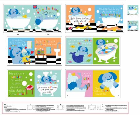 Huggable & Loveable Multi Bathtime Little One 36" Book Panel-Studio e Fabrics-My Favorite Quilt Store