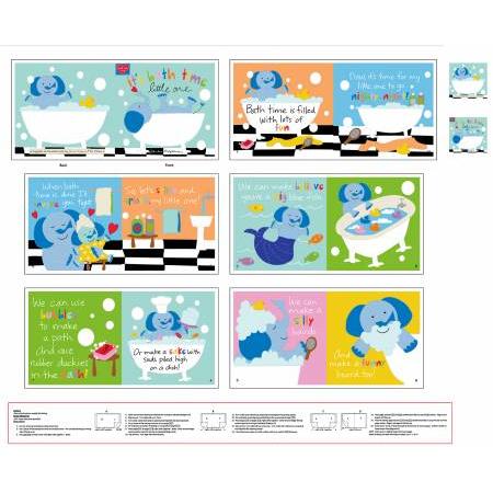 Huggable & Loveable Multi Bathtime Little One 36" Book Panel-Studio e Fabrics-My Favorite Quilt Store