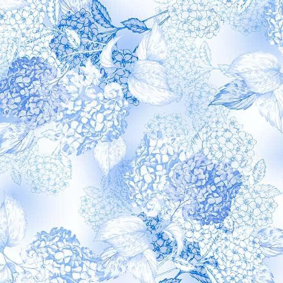 Hydrangea Dreams Delft Hydrangea Toile Fabric