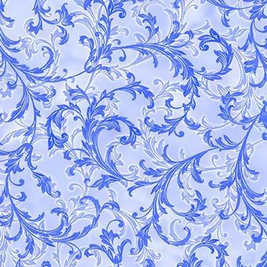Hydrangea Dreams Delft Spring Scroll Fabric