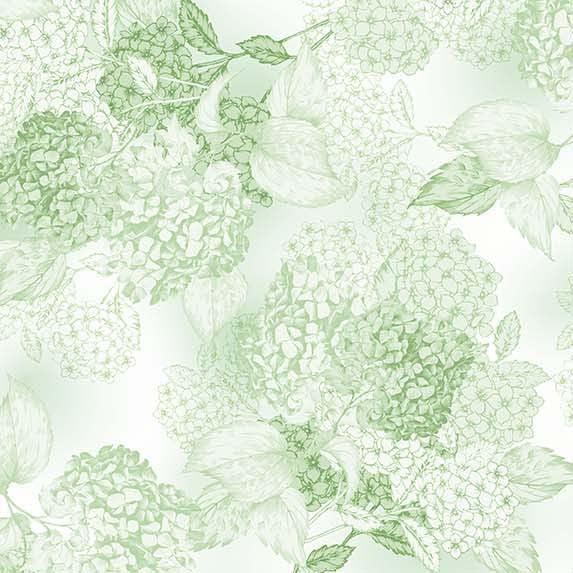 Hydrangea Dreams Loden Hydrangea Toile Fabric-Michael Miller Fabrics-My Favorite Quilt Store