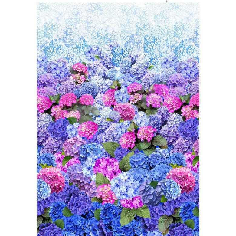 Hydrangea Dreams Multi Spring Dream Border Print Fabric