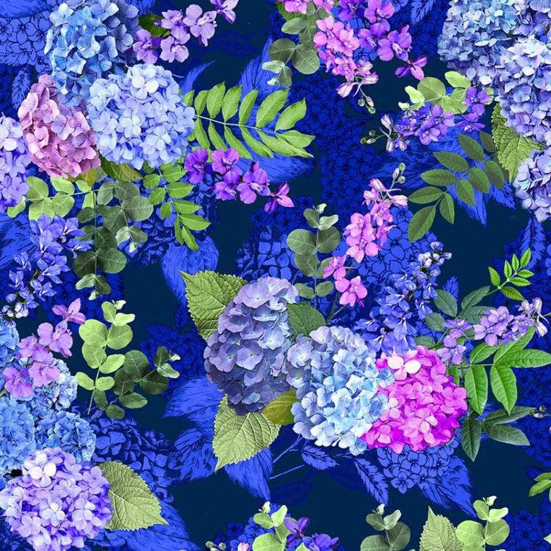 Hydrangea Dreams Sapphire Spring Garden Fabric