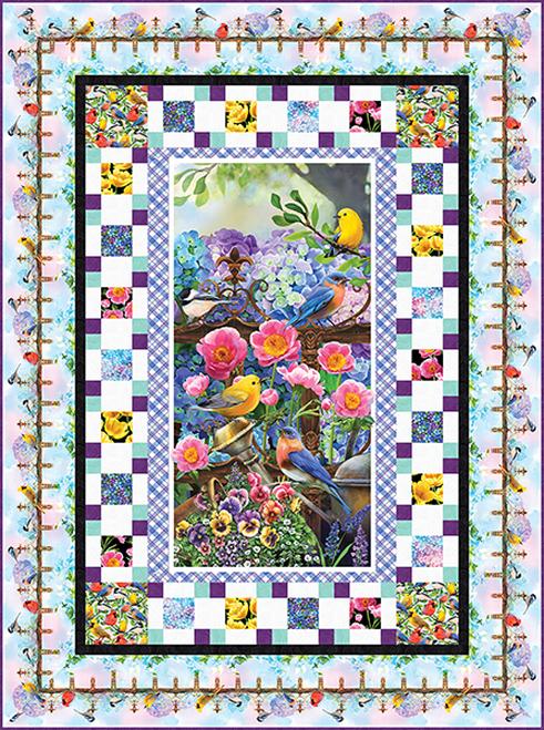 Hydrangea Garden Panel Print Quilt Pattern - Free Digital Download-Studio e Fabrics-My Favorite Quilt Store
