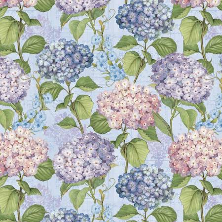 Hydrangea Mist Blue Hydrangeas All Over Fabric-Wilmington Prints-My Favorite Quilt Store