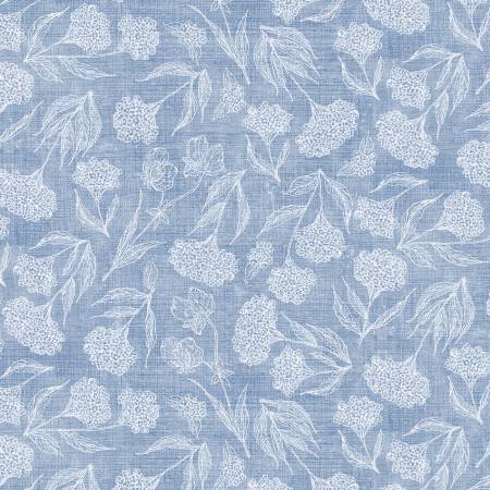 Hydrangea Mist Blue Toile Fabric-Wilmington Prints-My Favorite Quilt Store