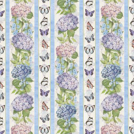 Hydrangea Mist Multi Repeating Stripe Fabric-Wilmington Prints-My Favorite Quilt Store