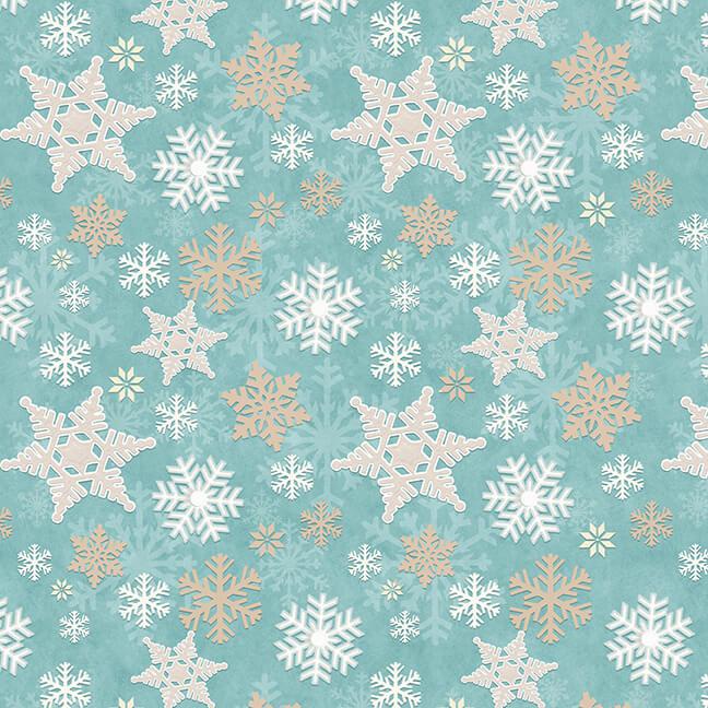 I Love Sn'Gnomies Blue Snowflake Allover Flannel Fabric