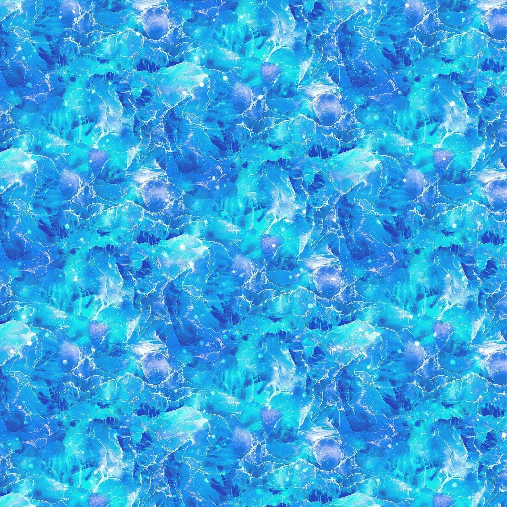 Illuminations Blue Turquoise Multi Texture Digital Print Fabric